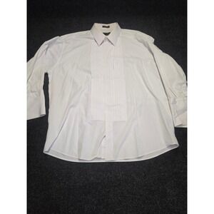 Alexander Julian Colours White Pleated Bib Tuxedo Shirt French Cuff 2XL 18-18.5